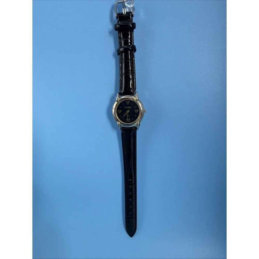 Vintage Le Watch by Quintel Black/Gold, New Band And Battery
